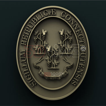 CONNECTICUT STATE SEAL 3D STL 3DWave